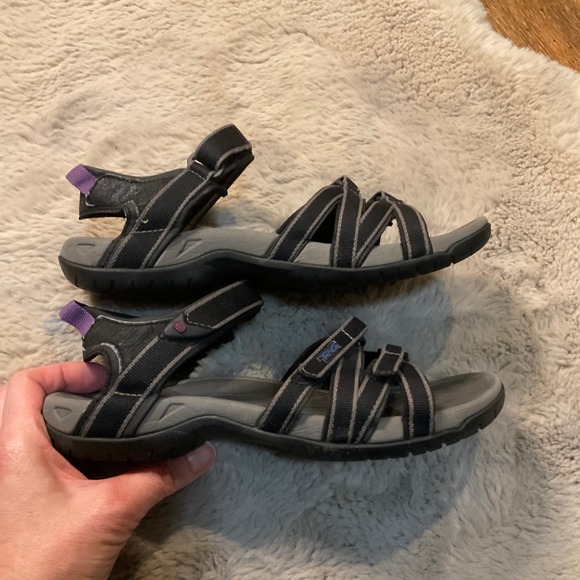 Teva Tierra Sport Sandals Size 8 Black Gray Purple Accent Hiking Water Womens - Picture 3 of 10